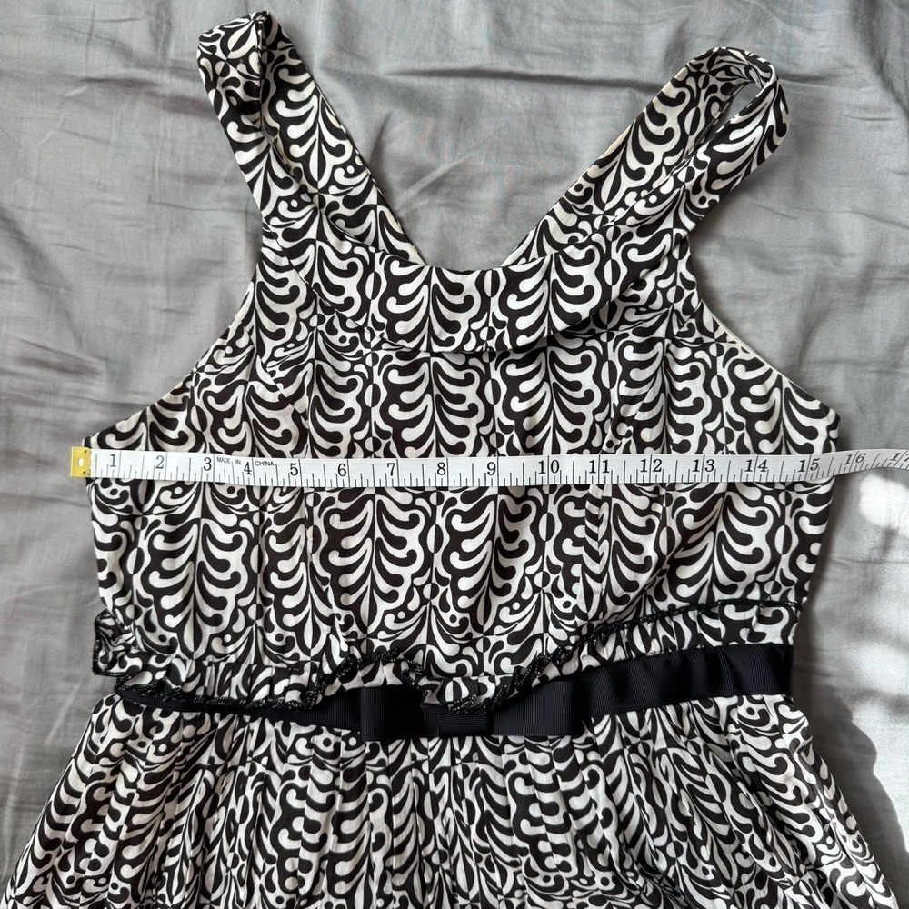 Roadkill Ranch Retro Black White Cotton Fit & Flare Midi Dress S - Picture 10 of 13